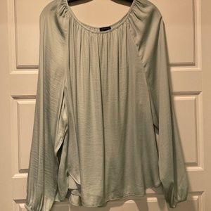 Ann Taylor aqua blouse, size large